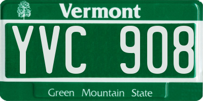 VT license plate YVC908