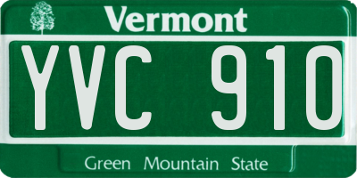 VT license plate YVC910