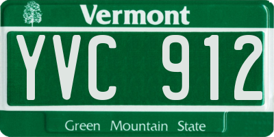VT license plate YVC912