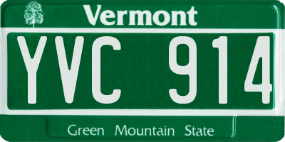 VT license plate YVC914