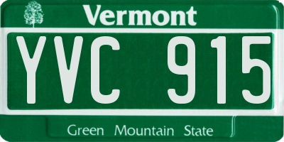 VT license plate YVC915