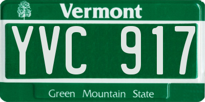 VT license plate YVC917