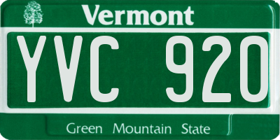 VT license plate YVC920