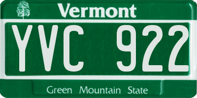 VT license plate YVC922