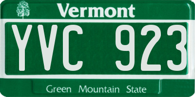 VT license plate YVC923