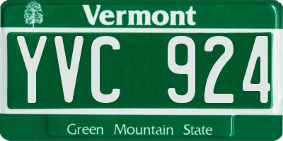 VT license plate YVC924