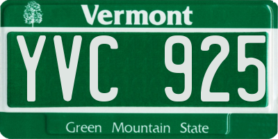 VT license plate YVC925