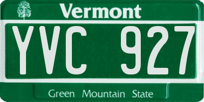 VT license plate YVC927