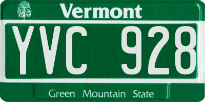 VT license plate YVC928