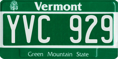VT license plate YVC929