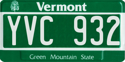 VT license plate YVC932