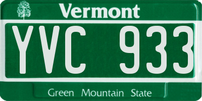 VT license plate YVC933