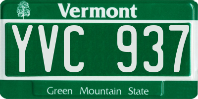 VT license plate YVC937