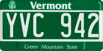 VT license plate YVC942