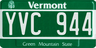 VT license plate YVC944