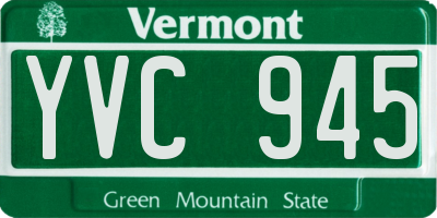 VT license plate YVC945