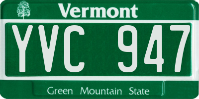 VT license plate YVC947