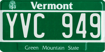VT license plate YVC949