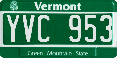 VT license plate YVC953
