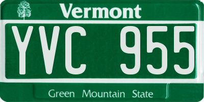 VT license plate YVC955
