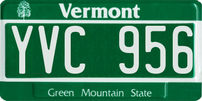 VT license plate YVC956