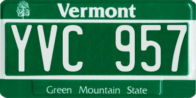 VT license plate YVC957