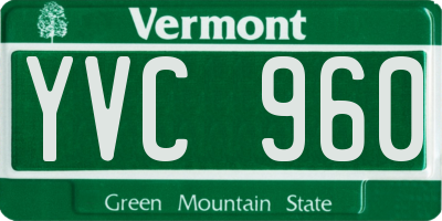 VT license plate YVC960
