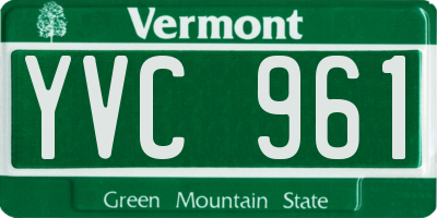 VT license plate YVC961