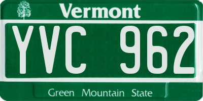 VT license plate YVC962