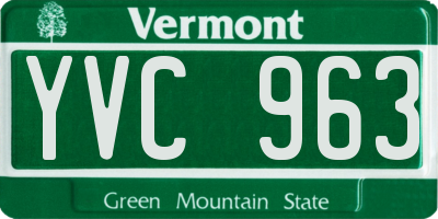 VT license plate YVC963