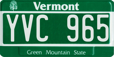 VT license plate YVC965