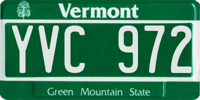 VT license plate YVC972