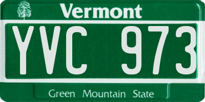 VT license plate YVC973