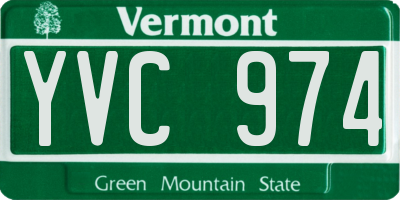 VT license plate YVC974
