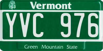 VT license plate YVC976