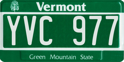 VT license plate YVC977