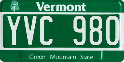 VT license plate YVC980