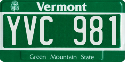 VT license plate YVC981