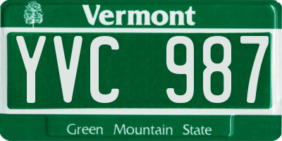 VT license plate YVC987