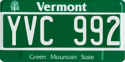 VT license plate YVC992