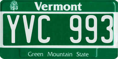 VT license plate YVC993