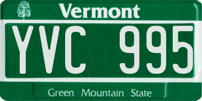 VT license plate YVC995