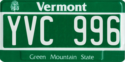 VT license plate YVC996