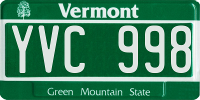 VT license plate YVC998