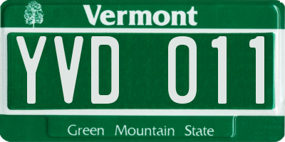 VT license plate YVD011