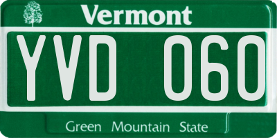 VT license plate YVD060