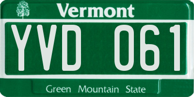 VT license plate YVD061