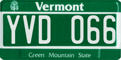 VT license plate YVD066