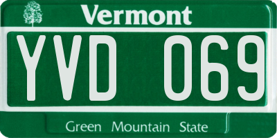VT license plate YVD069