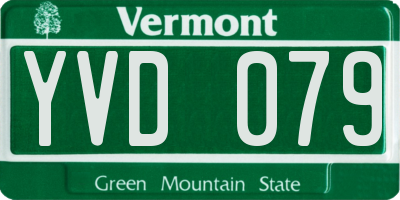VT license plate YVD079
